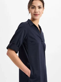 comma Kleider<Damen Blusenkleid marine uni