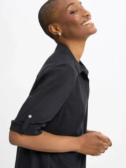 Ambiance Kleider<Damen Blusenklied schwarz uni