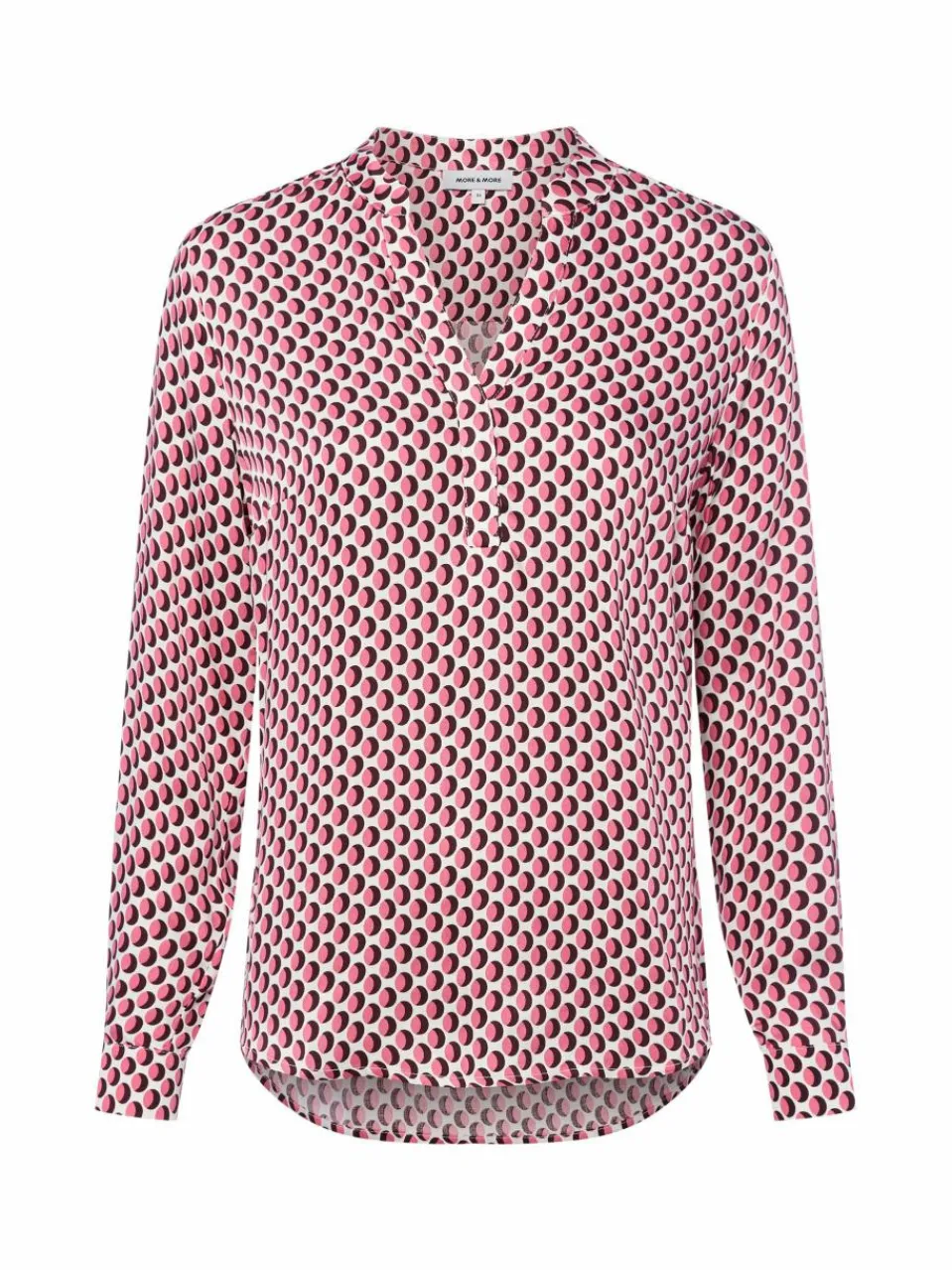 More & More Blusen<Damen Blusenshirt pink weiß gemustert