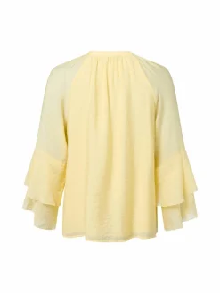 zero Blusen<Damen Blusenshirt zitrone uni