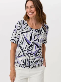 Frank Walder Blusen<Damen Blusenshirt mehrfarbig gemustert