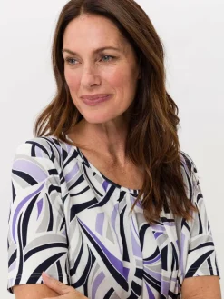 Frank Walder Blusen<Damen Blusenshirt mehrfarbig gemustert