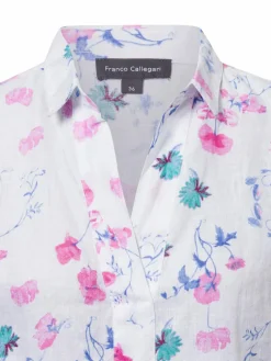 Franco Callegari Blusen<Damen Blusenshirt weiß rosa gemustert
