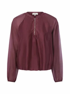 comma casual identity Blusen<Damen Blusenshirt bordeaux uni