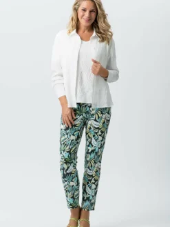 Frank Walder Blusen<Damen Blusenshirt ecru weiß bedruckt