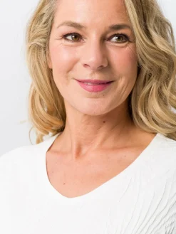 Frank Walder Blusen<Damen Blusenshirt ecru weiß bedruckt