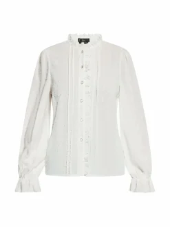 Faina Blusen<Damen Blusenshirt weiß uni