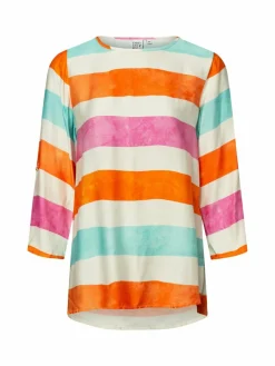 Emily van den Bergh Blusen<Damen Blusenshirt weiß mehrfarbig gestreift