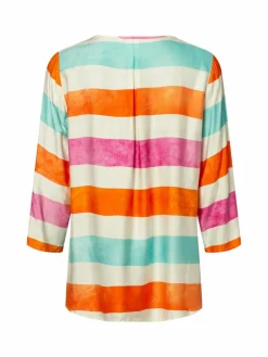 Emily van den Bergh Blusen<Damen Blusenshirt weiß mehrfarbig gestreift