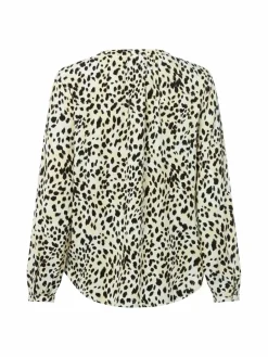 s.Oliver Blusen<Damen Blusenshirt ecru schwarz gemustert