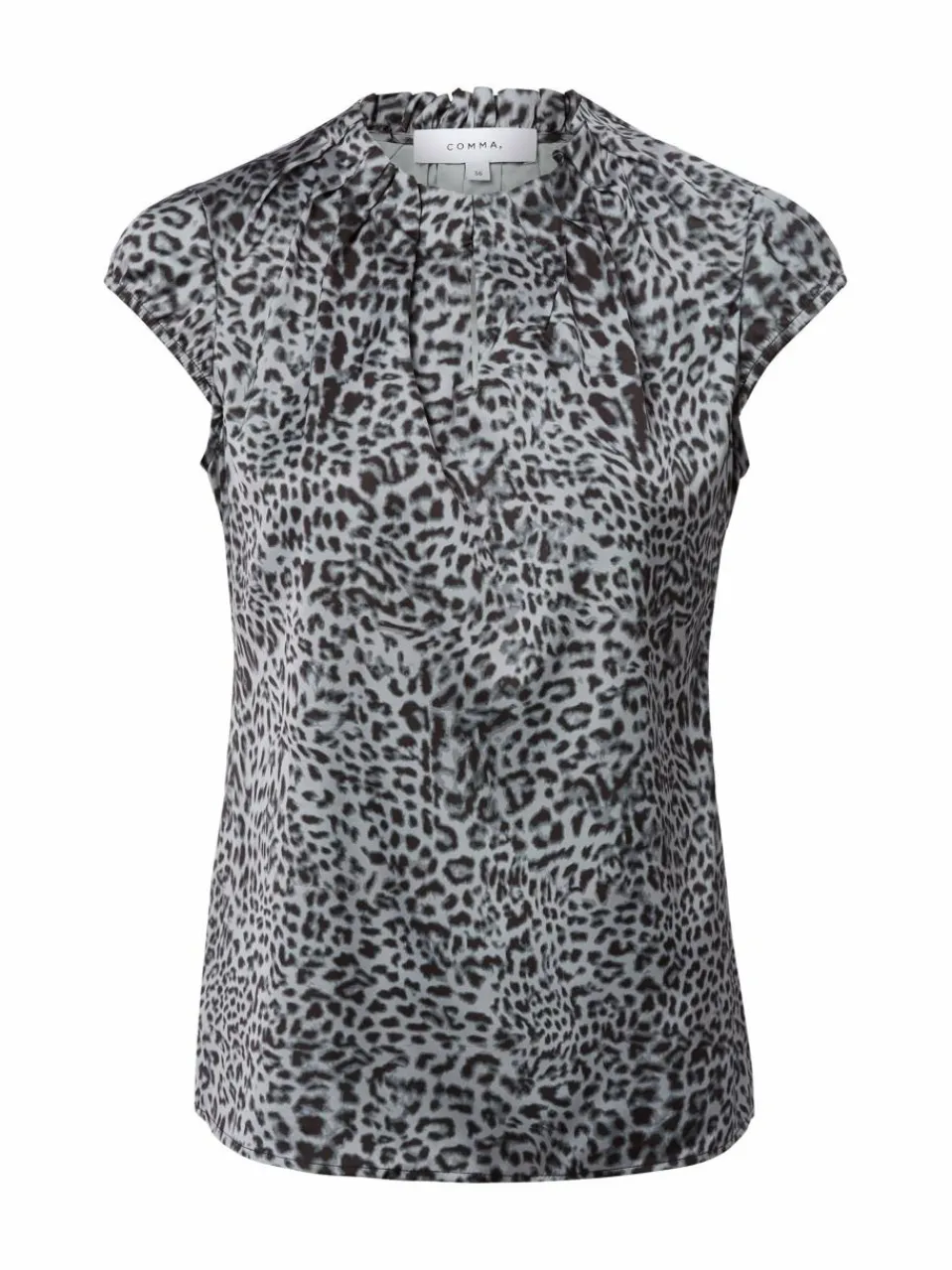 comma Blusen<Damen Blusenshirt grau gemustert