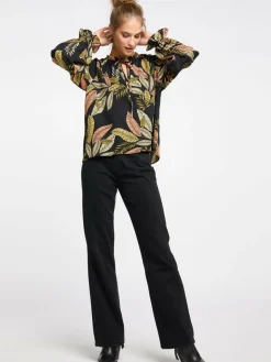 IZIA Blusen<Damen Blusenshirt schwarz gemustert