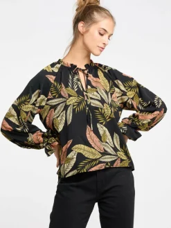 IZIA Blusen<Damen Blusenshirt schwarz gemustert