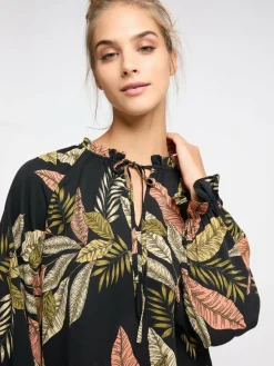 IZIA Blusen<Damen Blusenshirt schwarz gemustert