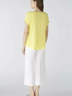 Oui Blusen<Damen Blusenshirt gelb uni