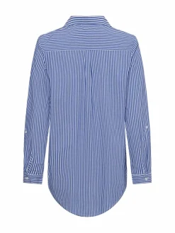 Marie Lund Blusen<Damen Blusenshirt hellblau weiß gestreift