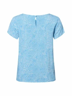 Vila Blusen<Damen Blusenshirt - VIPaya hellblau weiß gemustert