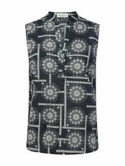 Marc O'Polo Blusen<Damen Blusentop marine beige gemustert