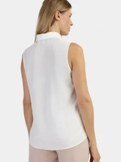 Usha Blusen<Damen Blusentop weiß uni