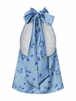 HUGO Blusen<Damen Blusentop - Carloti hellblau royal gemustert