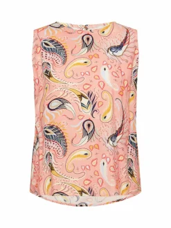 Usha Blusen<Damen Blusentop ärmellos rosa gemustert