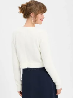 Marie Lund Pullover & Strickjacken<Damen Bolero ecru uni