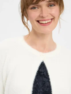 Marie Lund Pullover & Strickjacken<Damen Bolero ecru uni