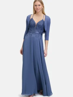 Vera Mont Pullover & Strickjacken<Damen Bolero-Jacke blau uni