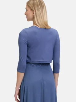 Vera Mont Pullover & Strickjacken<Damen Bolero-Jacke blau uni