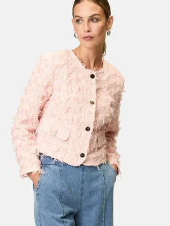 zero Blazer<Damen Bouclè-Blazer pink uni