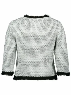 Betty & Co Pullover & Strickjacken<Damen Bouclé-Pullover ecru schwarz strukturiert