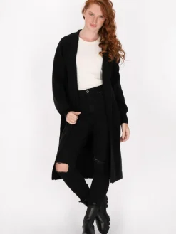 Dreimaster Pullover & Strickjacken<Damen Cardigan schwarz uni