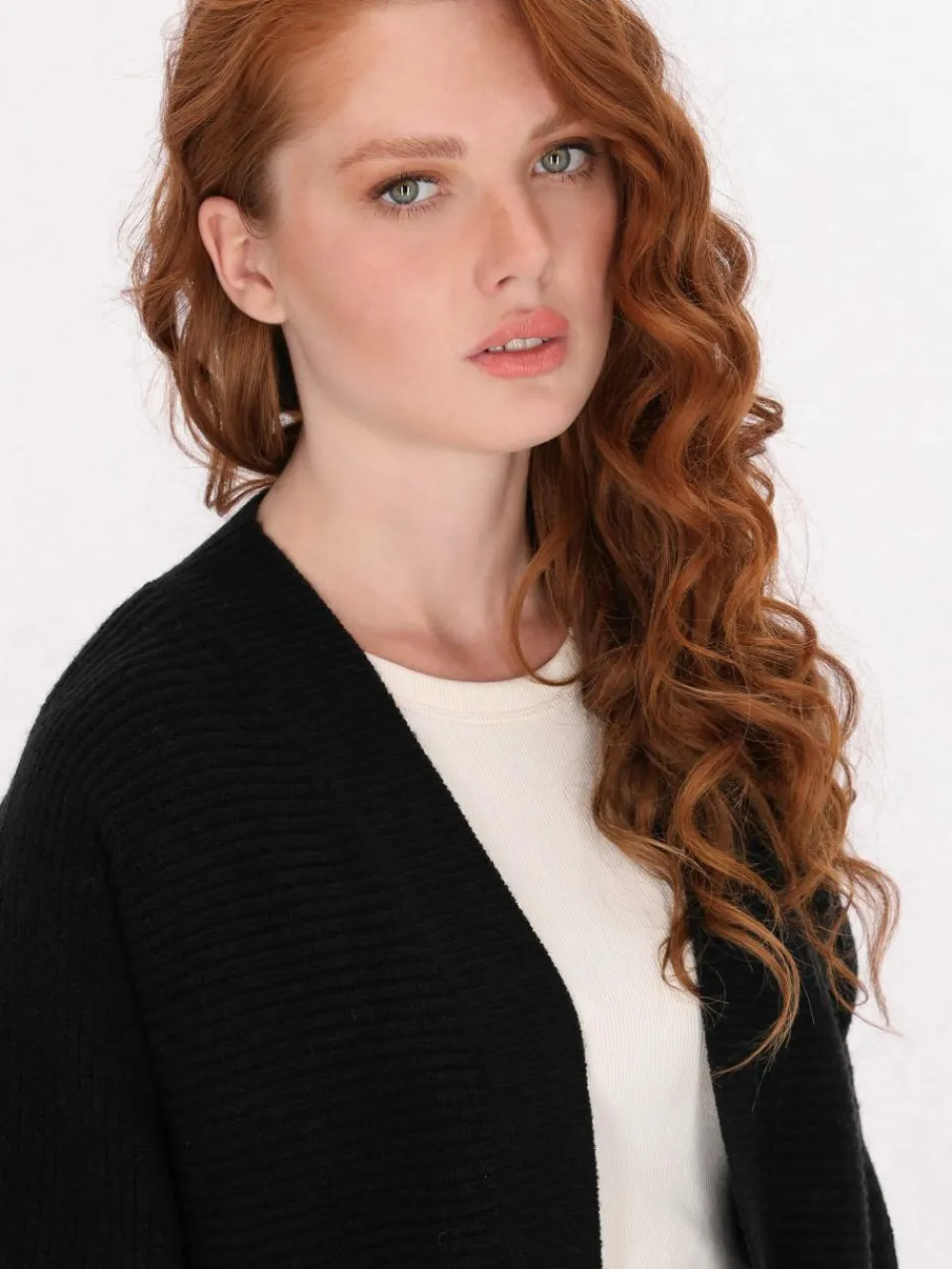 Dreimaster Pullover & Strickjacken<Damen Cardigan schwarz uni