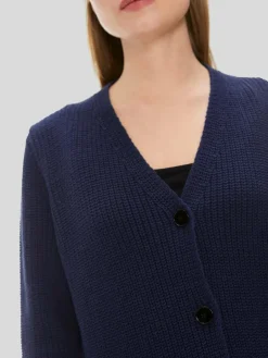 Marc Cain Pullover & Strickjacken<Damen Cardigan blau uni