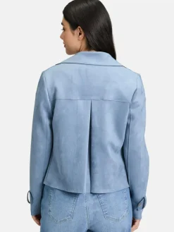 Cartoon Blazer<Damen Casual-Jacke blau uni
