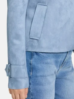 Cartoon Blazer<Damen Casual-Jacke blau uni