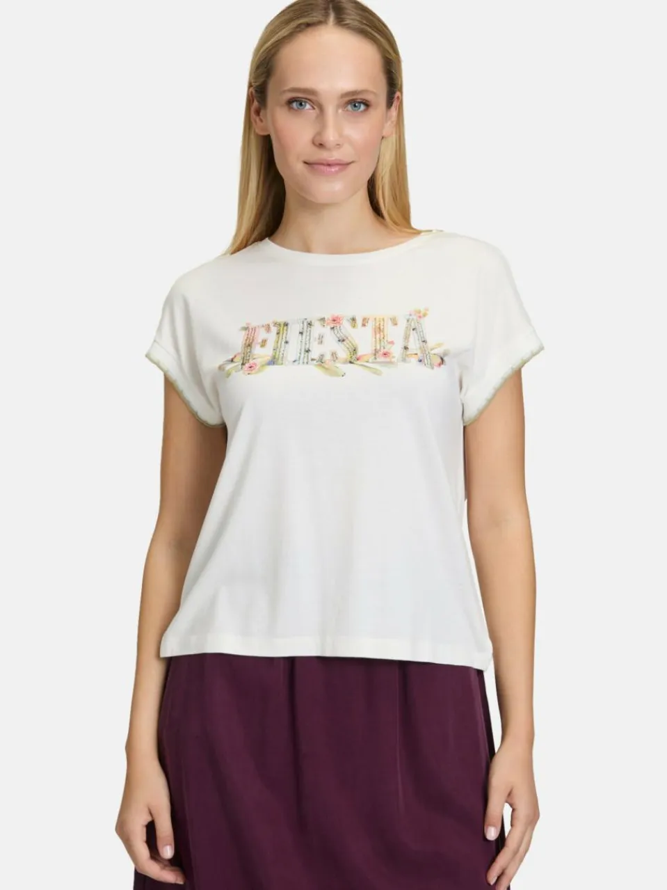 Cartoon Shirts & Tops<Damen Casual-Shirt weiß mehrfarbig bedruckt