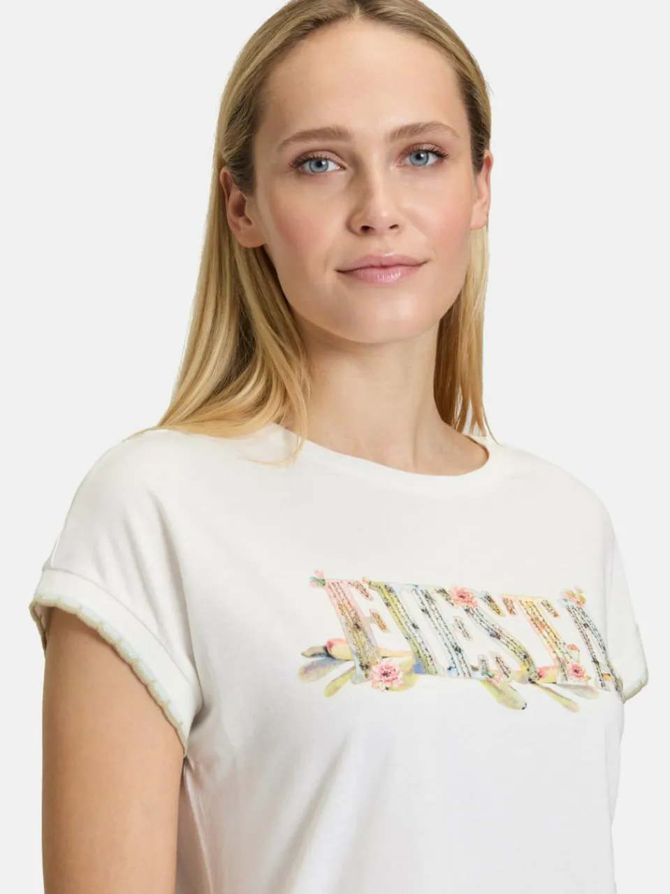 Cartoon Shirts & Tops<Damen Casual-Shirt weiß mehrfarbig bedruckt