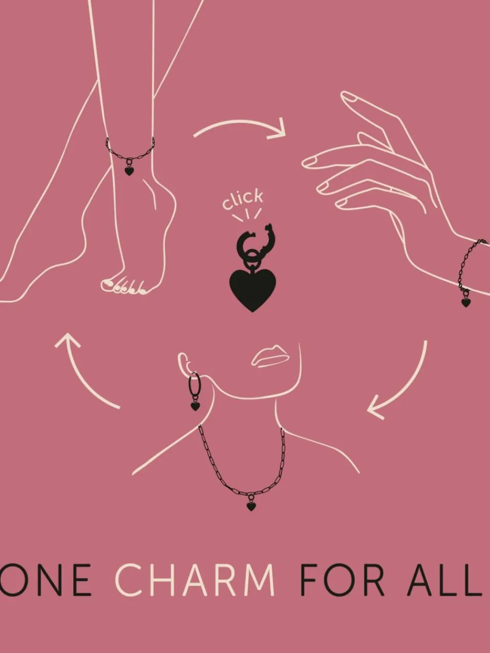 amor Schmuck<Damen Charm rot uni