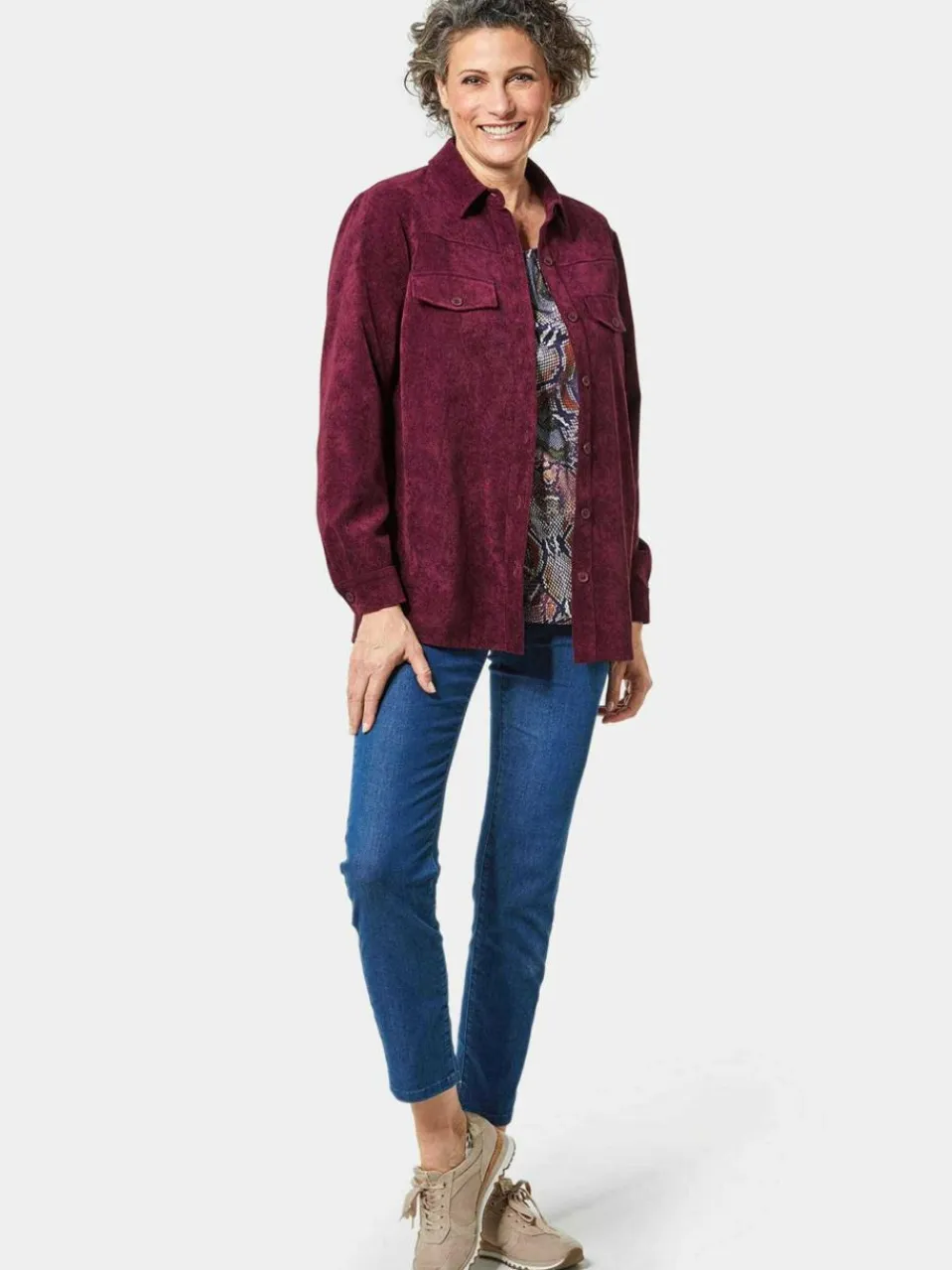 Damen Goldner Blusen>Damen Cordjacke - moderne Hemdjacke in trageangenehmer Qualität