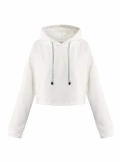 IZIA Sweatshirts & Sweatjacken<Damen Cropped Hoodie weiß uni