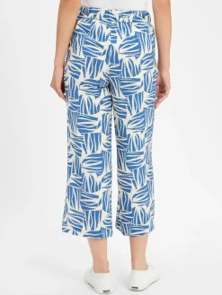 s.Oliver Hosen<Damen Culotte hellblau ecru gemustert