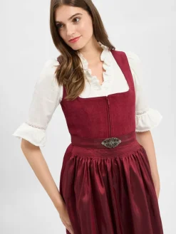 Krüger Dirndl Kleider<Damen Dirndl bordeaux uni