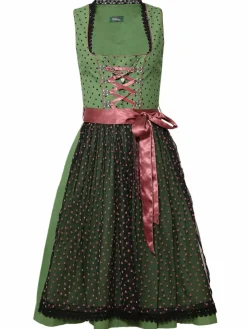 JCC Kleider<Damen Dirndl oliv gemustert