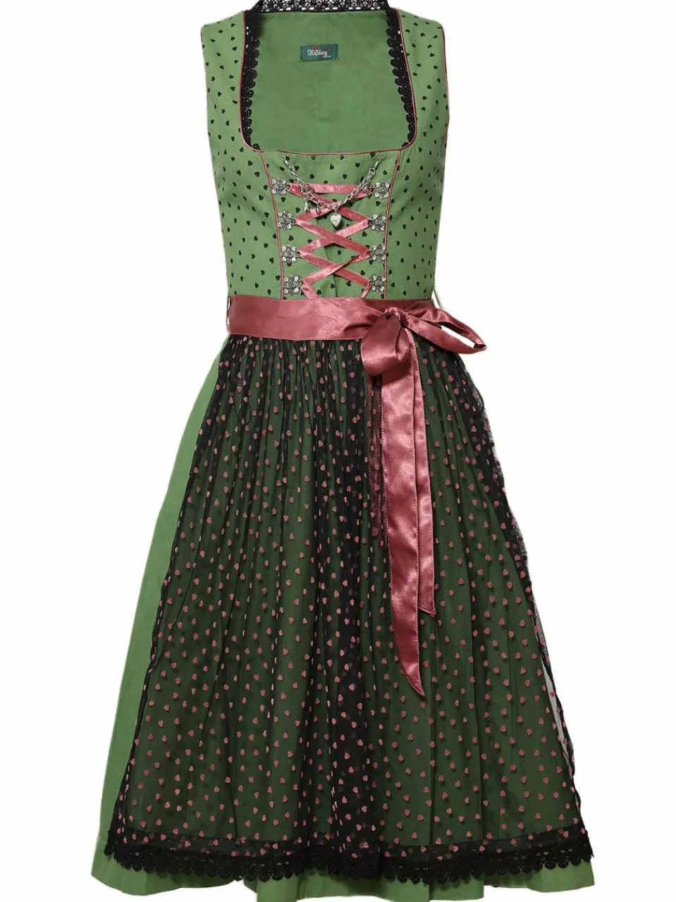 JCC Kleider<Damen Dirndl oliv gemustert