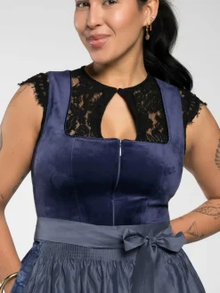 Spieth & Wenksy Kleider<Damen Dirndl - Frieda-Vendewaa blau uni