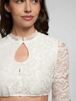 Spieth & Wenksy Blusen<Damen Dirndlbluse - Amerika weiß gemustert