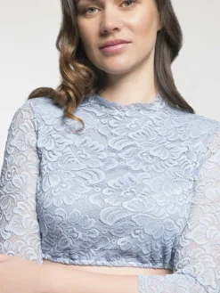 Spieth & Wenksy Shirts & Tops<Damen Dirndlbluse - Amsterdam hellblau gemustert