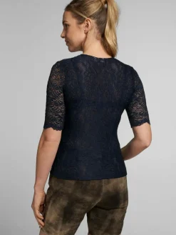 Spieth & Wenksy Blusen<Damen Dirndlbluse - Arktis blau gemustert