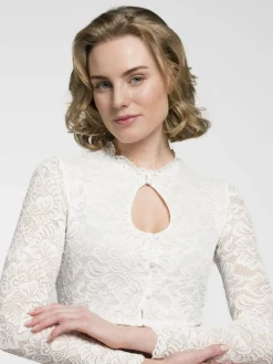 Spieth & Wenksy Blusen<Damen Dirndlblusen - Amerika weiß uni